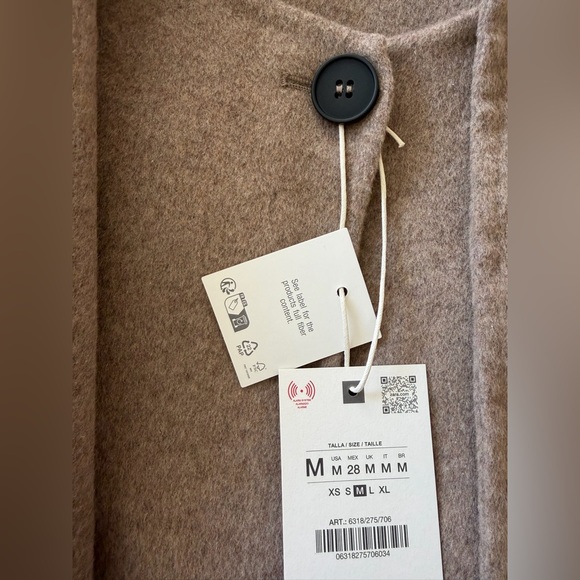 NWT Zara Wool Blend Scarf Coat - Picture 5 of 5